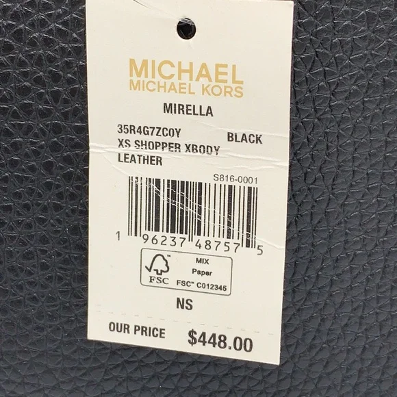 MICHAEL KORS Mirella Extra-Small Shopper XBody Crossbody Bag NWT Black color - Picture 9 of 14